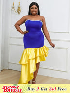 Strapless Beading Irregular Fishtail Dress Maxi