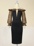 Strapless Deep V Neck Pencil Dress Bodycon