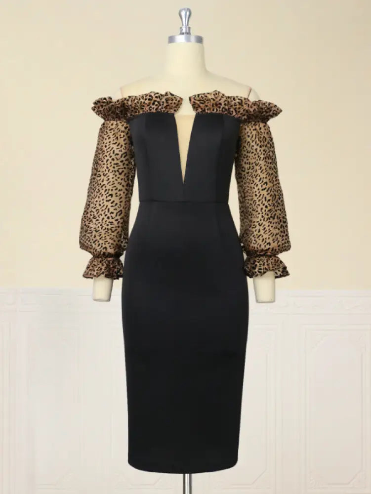 Strapless Deep V Neck Pencil Dress Bodycon