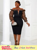 Strapless Deep V Neck Pencil Dress Bodycon