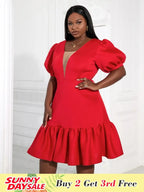 Women A-Line Red Dress Party 2023 New