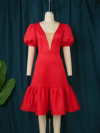 Women A-Line Red Dress Party 2023 New