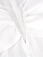 Women High Neck See Through White Blouse