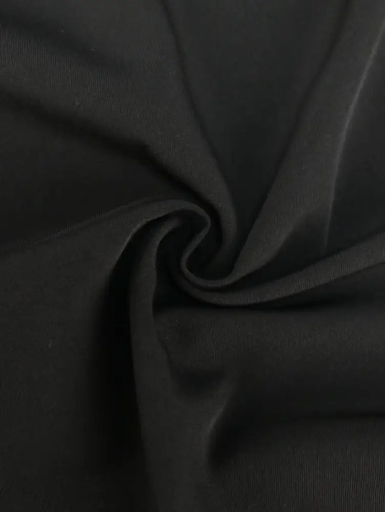 Women V Neck Cloak Sleeve Black Blazers with Waist Belt