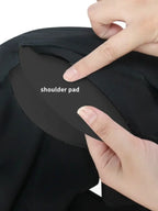 Women V Neck Cloak Sleeve Black Blazers with Waist Belt
