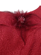 DRESS 50s Swing Dress Boat Neck A Line Plus Size Red Prom Dress