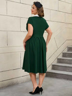 DRESS 50s Swing Dress Peter Pan Collar A Line Vintage Style
