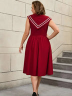 DRESS 50s Swing Dress Sleeveless A Line College Style Dress