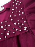 DRESS A Line Party Dresses Beading Ruffles Sleeves Lining With Waist Buckle Elegant Curve Ladies