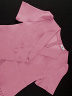 DRESS A-Line Pleated Office Dress V-Neck Short Sleeve Button Up