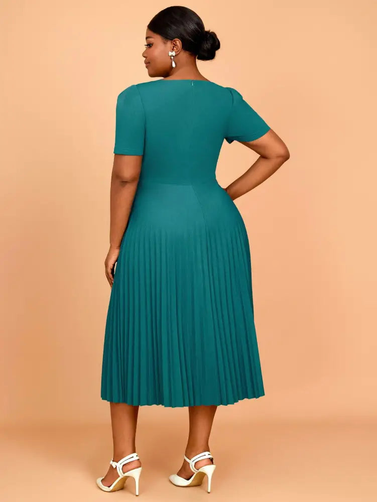 DRESS A Line Wedding Guest Dresses V Neck Embroidered Sequin Green