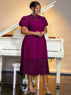 DRESS A-line White Party Dress Hollow-out Sexy Lace Dresses