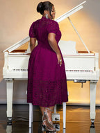 DRESS A-line White Party Dress Hollow-out Sexy Lace Dresses