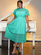 DRESS A-line White Party Dress Hollow-out Sexy Lace Dresses