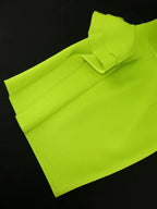 DRESS Asymmetrical Dress O Neck Appliques Long Sleeve Ruffles