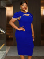DRESS Beaded Hollow Out Bodycon Dress for Evening or Special Events