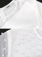 DRESS Beading Party Dress Peplum Sexy Long Sleeve Mesh Patchwork