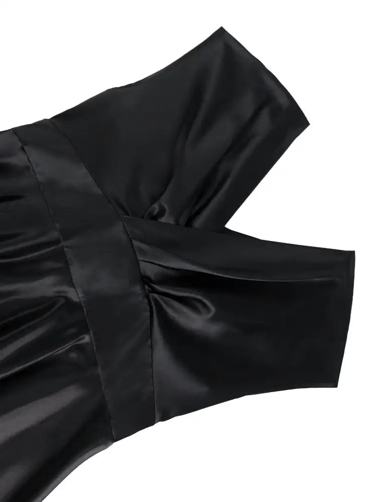 Black Sleeveless A Line Dress Elegant Office Wear Black Bridesmaid Dresses