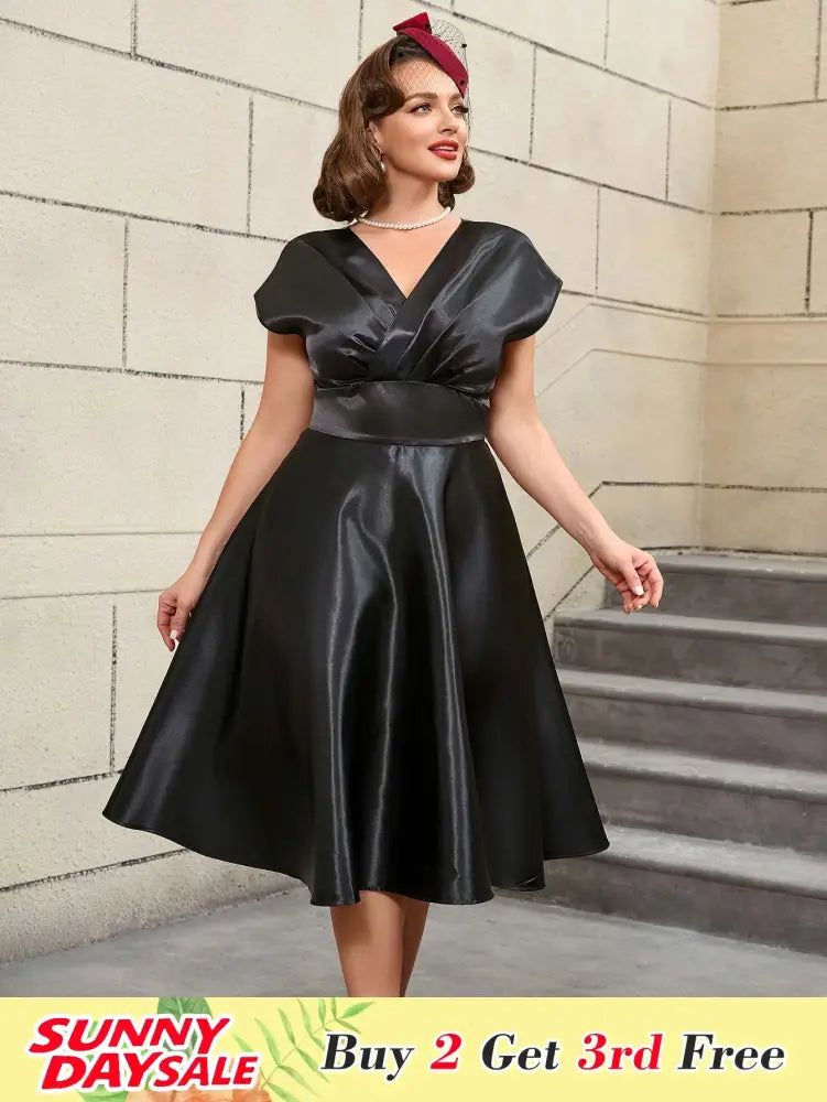 Black Sleeveless A Line Dress Elegant Office Wear Black Bridesmaid Dresses