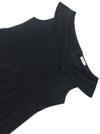 Black Wedding Guest Dress Short Tassel Party Fringe