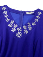 Blue Maternity Wedding Guest Dresses V Neck Short Sleeve
