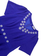 Blue Maternity Wedding Guest Dresses V Neck Short Sleeve