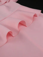 Bodycon Dress O Neck Bow Beading Short Sleeve High Waist
