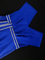 Bodycon Dresses Shiny Waist Belt V Neck Elegant Plus Size Women
