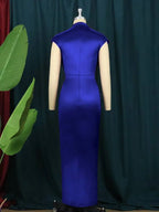 Bodycon Long Dress Women Ruched Slit Cocktail Party Dresses