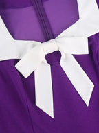 Church A Line Dresses Short Sleeves Square Collar With Bow