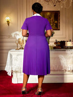 Church A Line Dresses Short Sleeves Square Collar With Bow