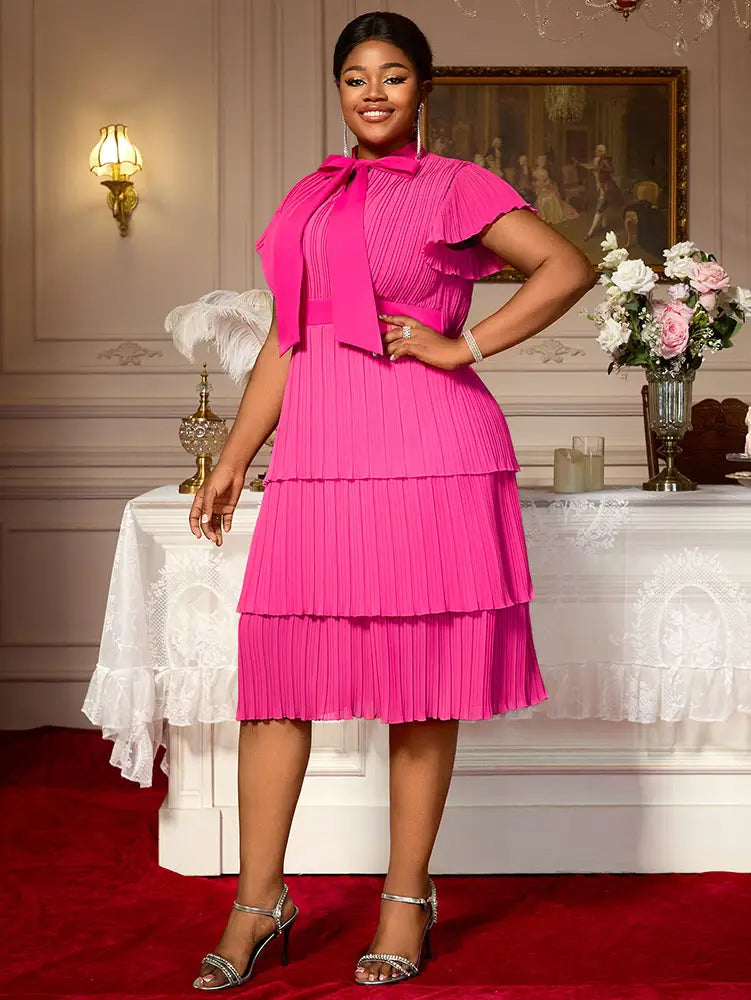 Church Clothes for Woman Plus Size Bow Collar Grace Causal