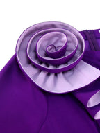 Church Clothes for Women Floral Applique Pleated Gown