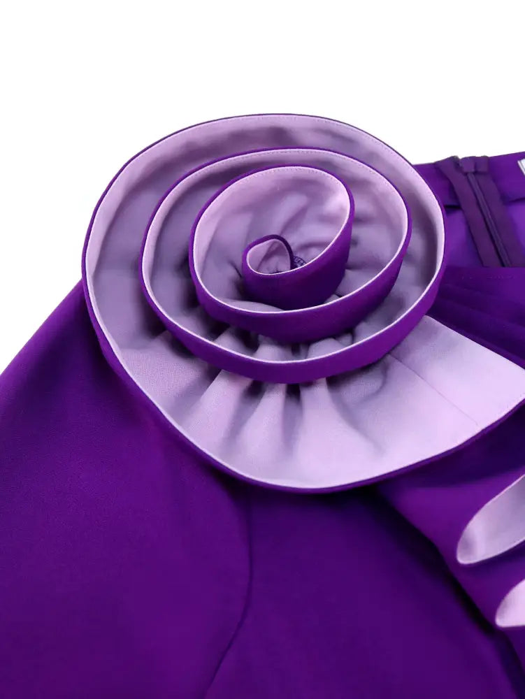 Church Clothes for Women Floral Applique Pleated Gown