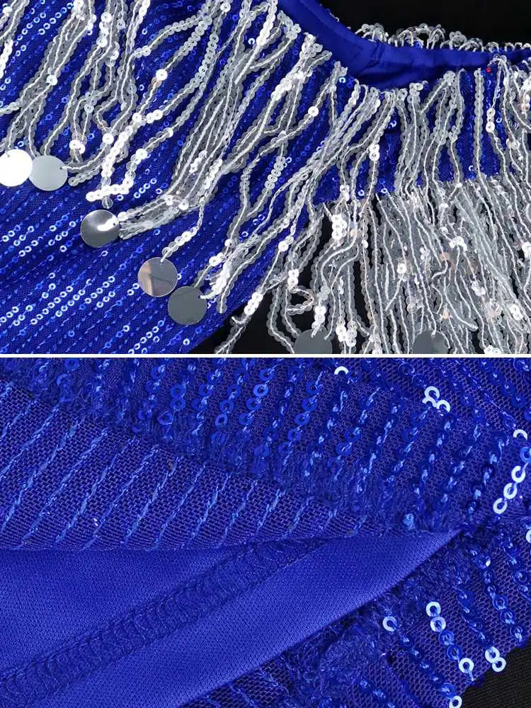 Cocktail Dress Tassel Off Shoulder Sequin Party Dresses