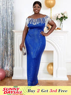 Cocktail Dress Tassel Off Shoulder Sequin Party Dresses