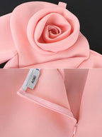 Cold Shoulder Dress Long Sleeve Flower Appliques Bodycon