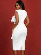 Dress for Wedding White Sleeveless Package Hip Dresses