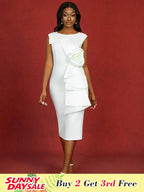 Dress for Wedding White Sleeveless Package Hip Dresses