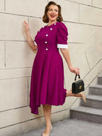 Easter Clothes for Women Color Block 50s Swing Dress