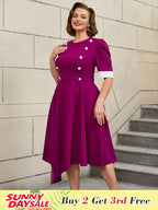 Easter Clothes for Women Color Block 50s Swing Dress