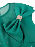 Elegant A Line Dresses Mesh Patchwork Diamond Shiny Lace Bowtie Business Party