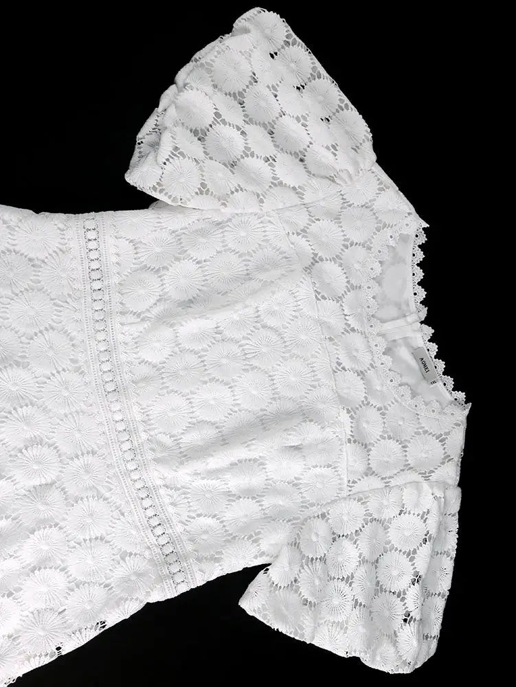 Elegant African Wedding Guest Gowns White Lace Dress