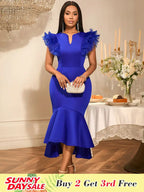 Elegant Blue Dress for Women Summer Wedding Guest Dress