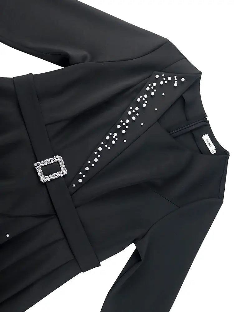 Elegant Business Casual Beaded Dress For Women Package Hip