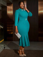 Elegant Church Dresses for Women Mermaid Long Sleeves