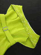 Elegant Luxury Wedding Guest Dress Shiny Beaded Slash Neck