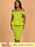 Elegant Luxury Wedding Guest Dress Shiny Beaded Slash Neck