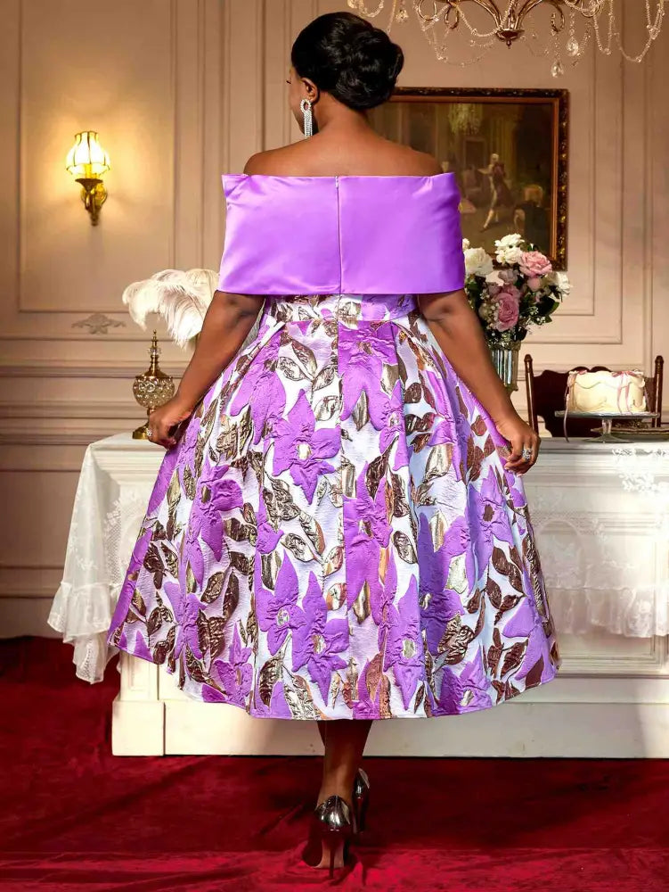Elegant One Shoulder A Line Purple Party Dress for Women