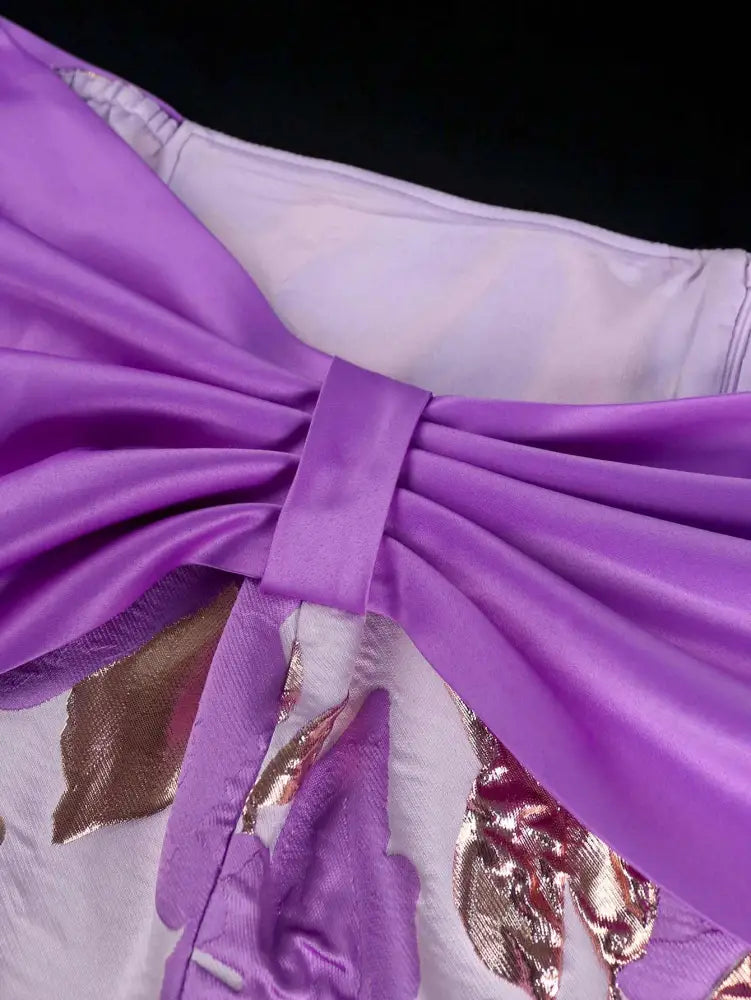 Elegant One Shoulder A Line Purple Party Dress for Women